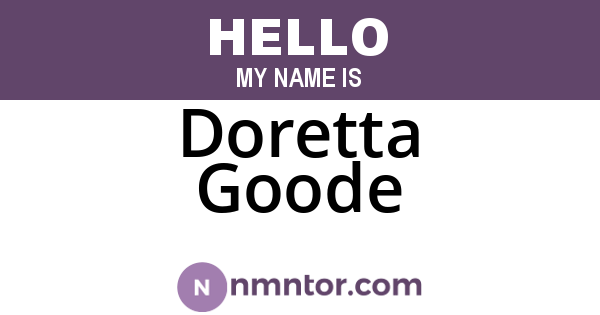 Doretta Goode