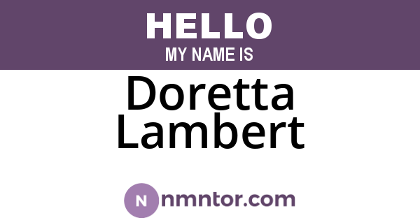 Doretta Lambert