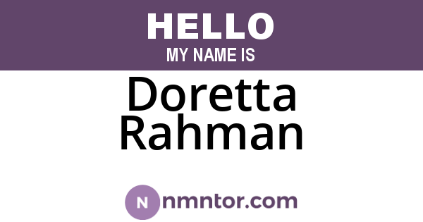 Doretta Rahman