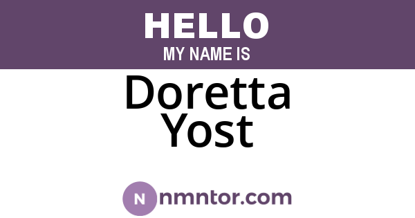 Doretta Yost