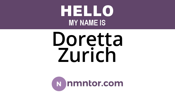 Doretta Zurich
