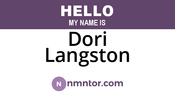 Dori Langston