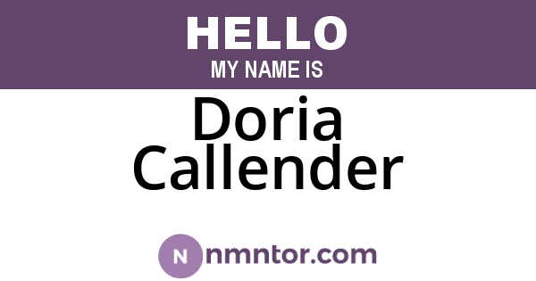 Doria Callender