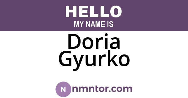 Doria Gyurko