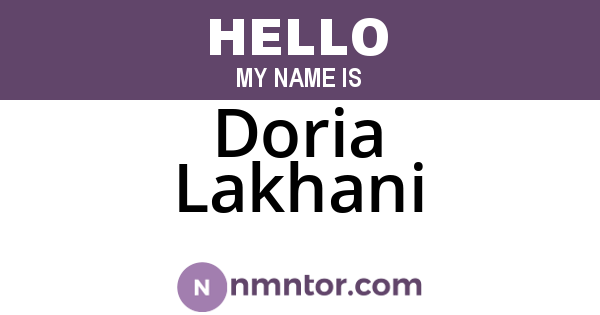 Doria Lakhani