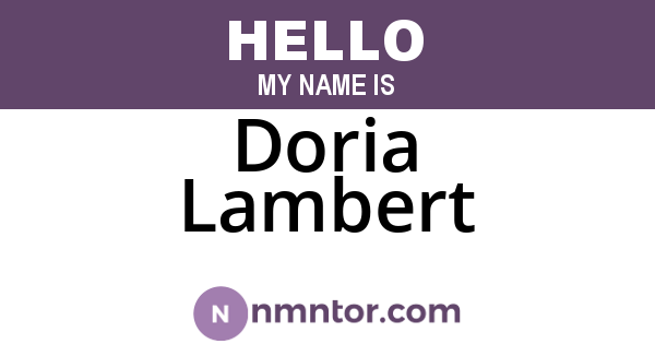 Doria Lambert