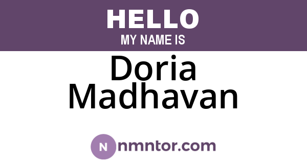 Doria Madhavan