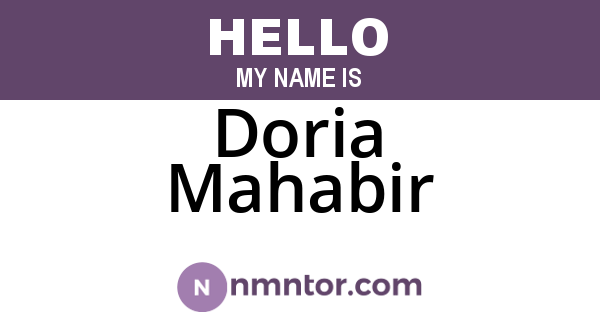 Doria Mahabir