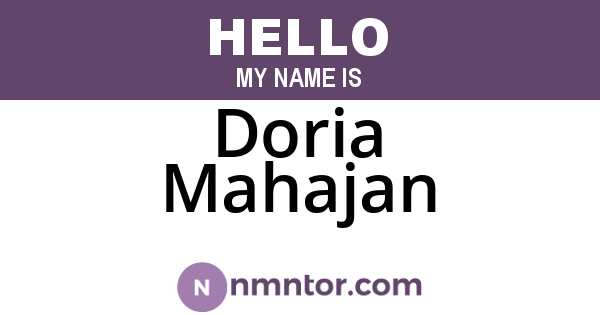 Doria Mahajan