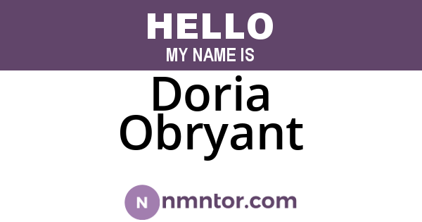 Doria Obryant