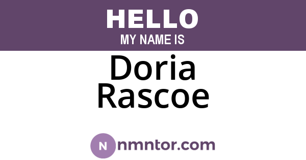 Doria Rascoe
