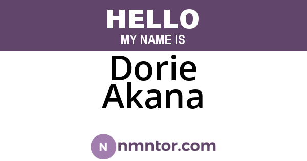 Dorie Akana