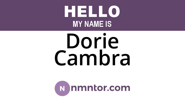 Dorie Cambra