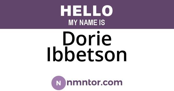 Dorie Ibbetson