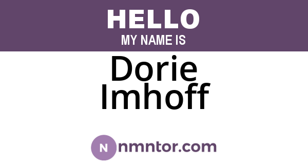 Dorie Imhoff