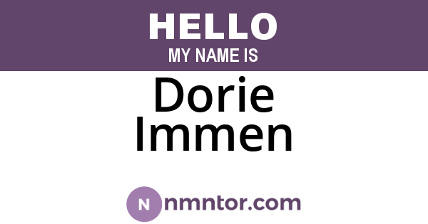 Dorie Immen