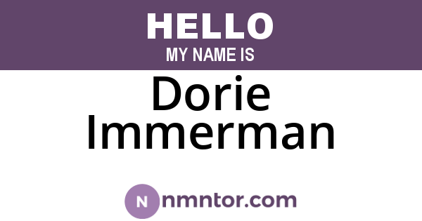 Dorie Immerman