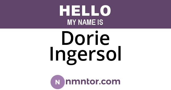 Dorie Ingersol