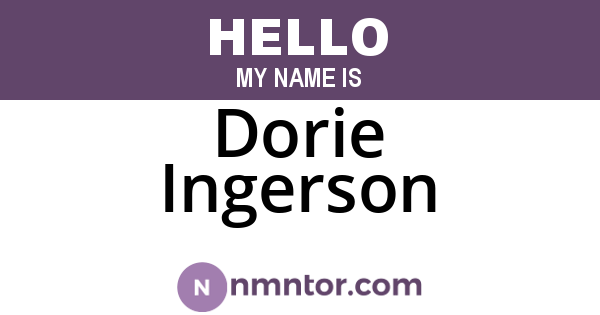Dorie Ingerson