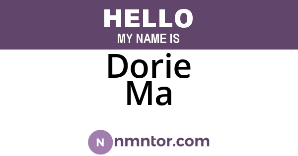 Dorie Ma