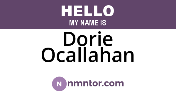 Dorie Ocallahan