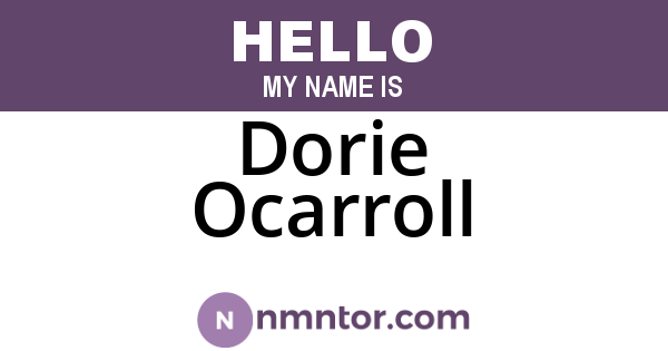 Dorie Ocarroll