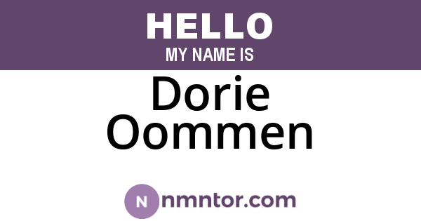 Dorie Oommen