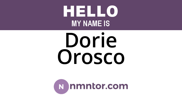 Dorie Orosco