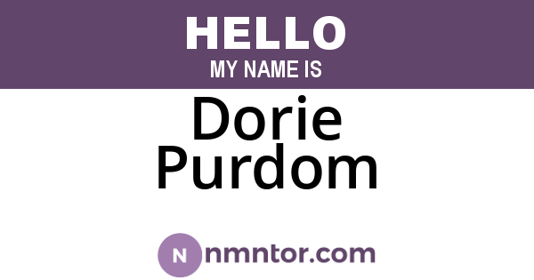 Dorie Purdom
