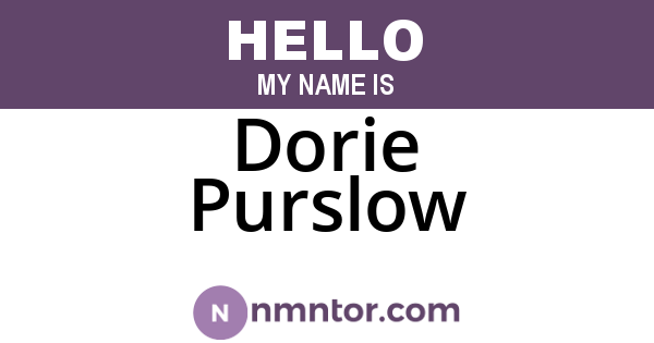 Dorie Purslow
