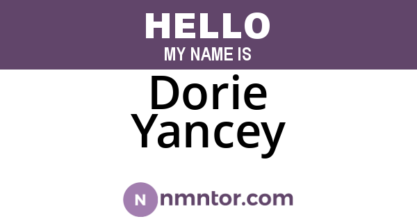 Dorie Yancey