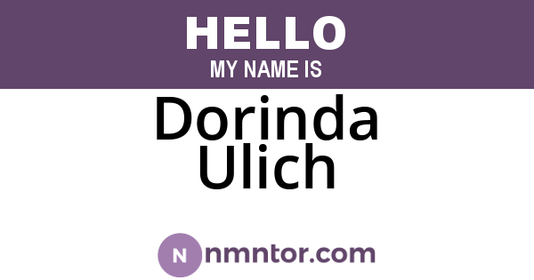 Dorinda Ulich