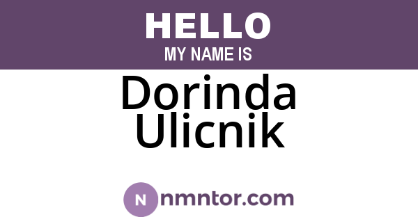 Dorinda Ulicnik