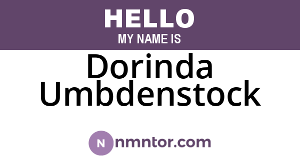 Dorinda Umbdenstock