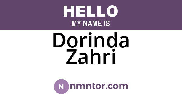 Dorinda Zahri