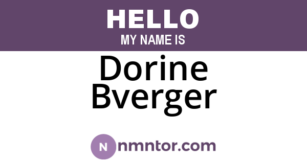 Dorine Bverger