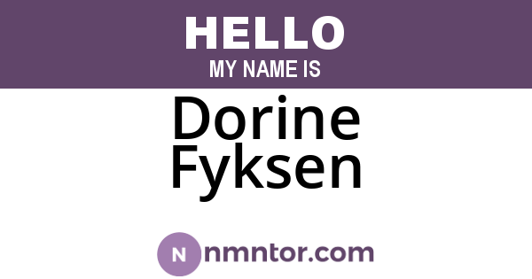 Dorine Fyksen