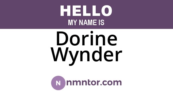 Dorine Wynder
