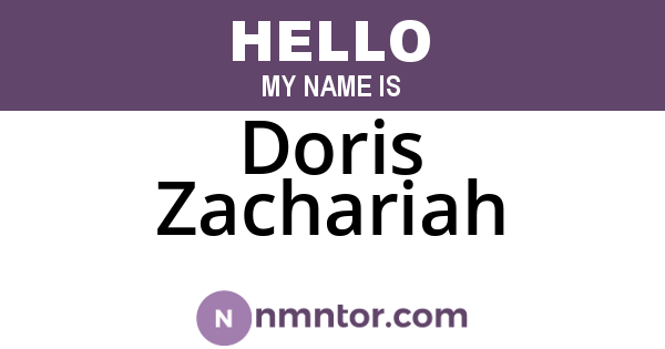 Doris Zachariah