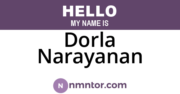 Dorla Narayanan