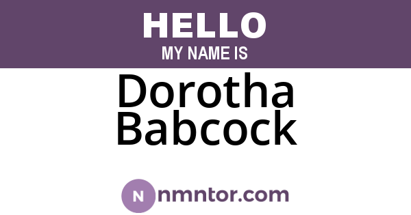 Dorotha Babcock