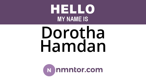 Dorotha Hamdan
