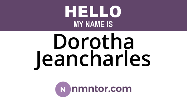 Dorotha Jeancharles