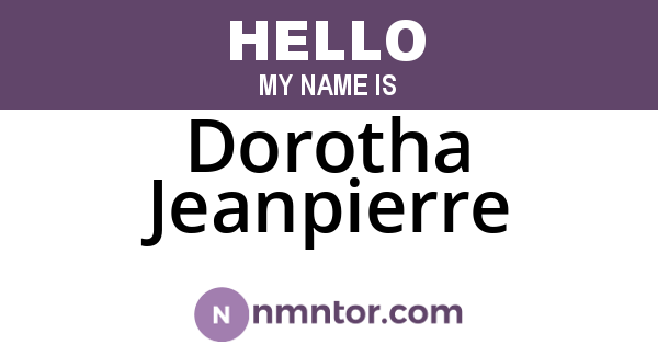 Dorotha Jeanpierre