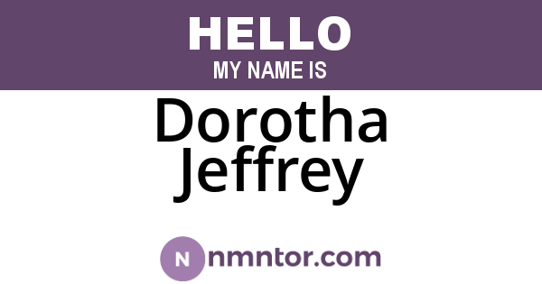 Dorotha Jeffrey