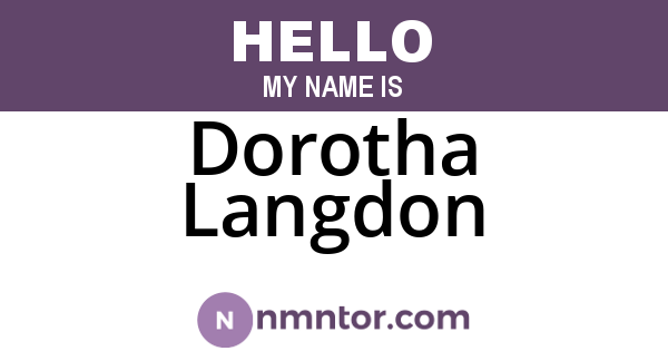 Dorotha Langdon