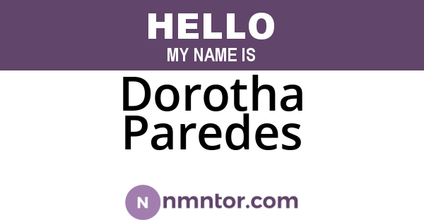 Dorotha Paredes