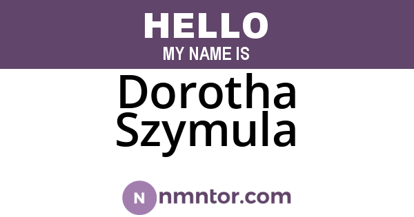 Dorotha Szymula