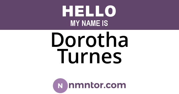 Dorotha Turnes