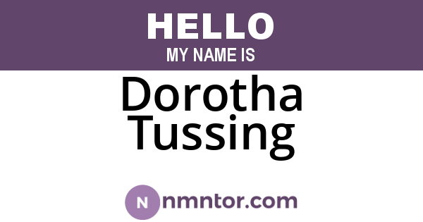 Dorotha Tussing